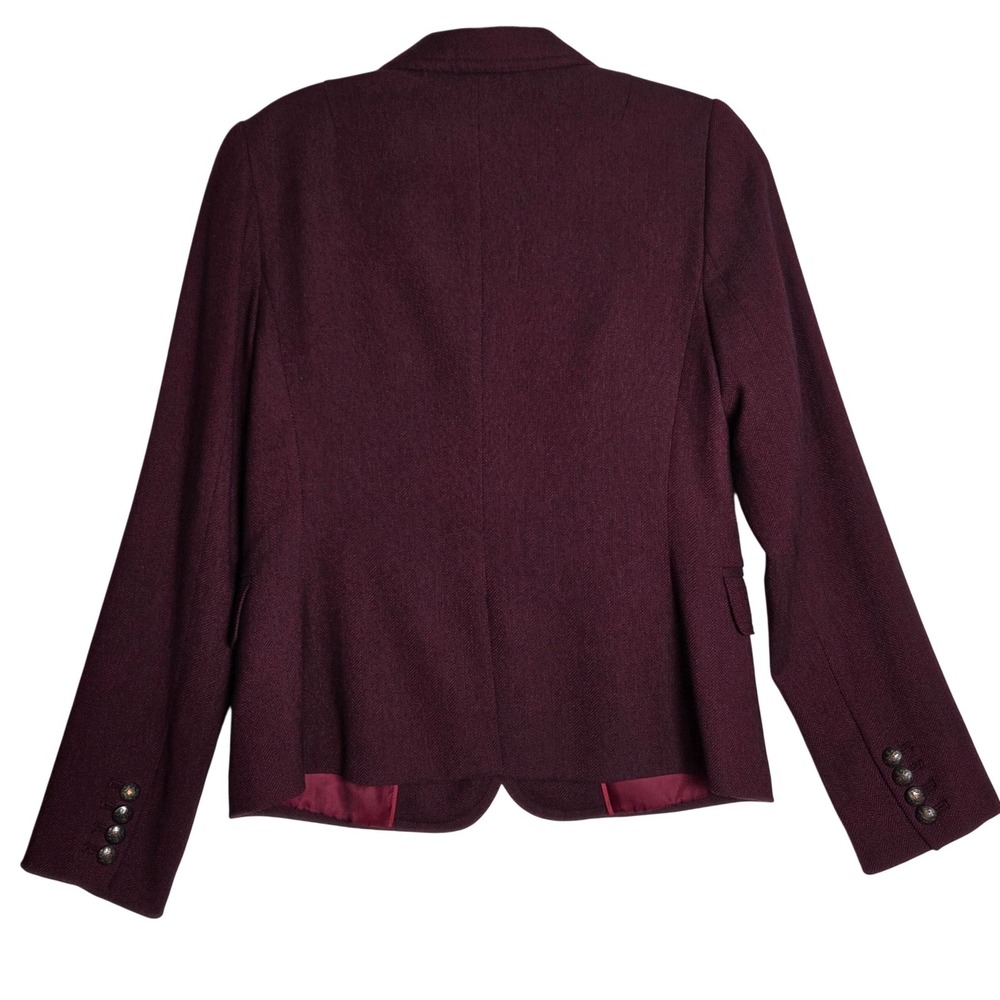 Banana Republic Academy Blazer 6P Ruby Wine Herringbone Dark Academia Officecore - Picture 10 of 10